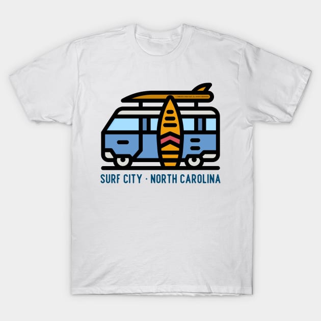 Surf City North Carolina T-Shirt by Timeless Chaos